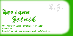 mariann zelnik business card